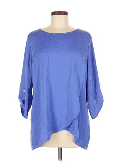 Pre-owned Chico's 3/4 Sleeve Blouse In Blue