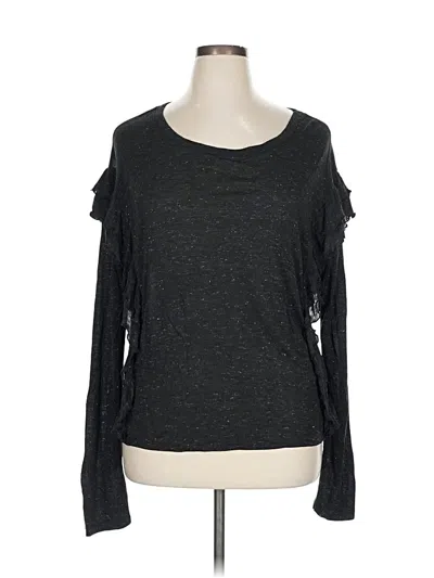 Pre-owned Z Supply Long Sleeve Top Gray Cold Shoulder Neckline Tops