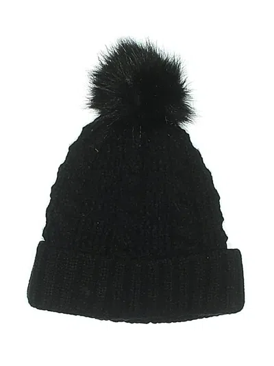Pre-owned Adrienne Landau Beanie Hat In Black