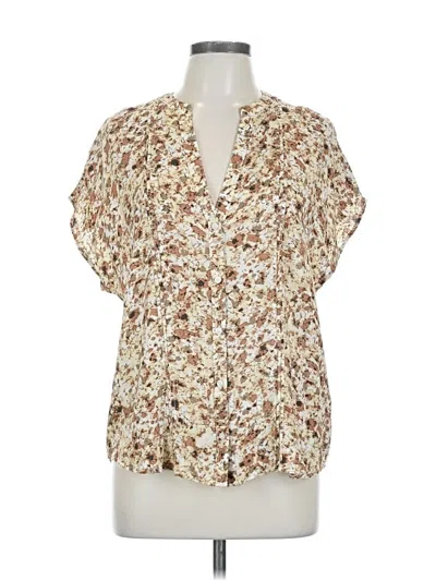Pre-owned Treasure & Bond Short Sleeve Blouse In White
