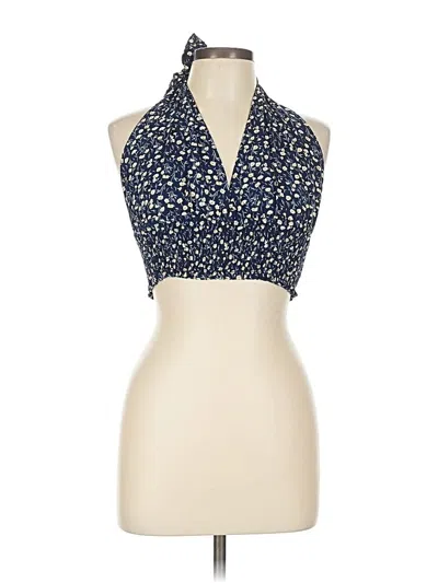 Pre-owned Romwe Sleeveless Blouse In Blue
