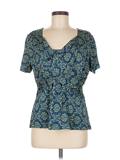 Pre-owned Jessica London Short Sleeve Blouse In Blue