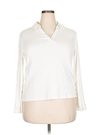 Pre-owned Charter Club 3/4 Sleeve Blouse In White