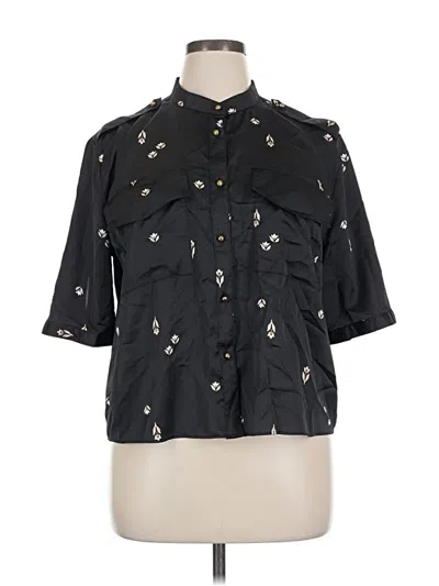 Pre-owned Ann Taylor 3/4 Sleeve Blouse In Black