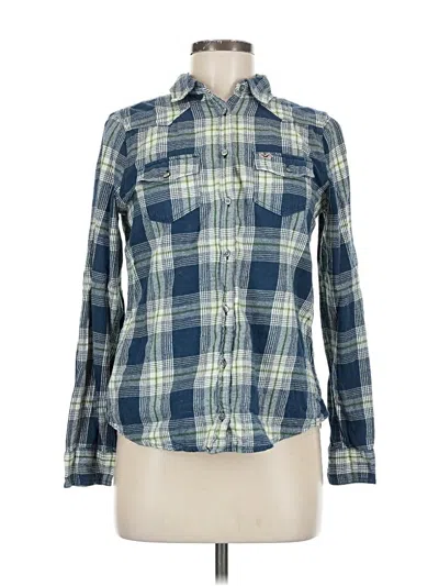 Pre-owned Hollister Long Sleeve Button Down Shirt In Blue