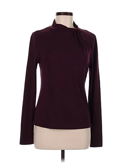 Pre-owned Ann Taylor Long Sleeve Turtleneck In Burgundy
