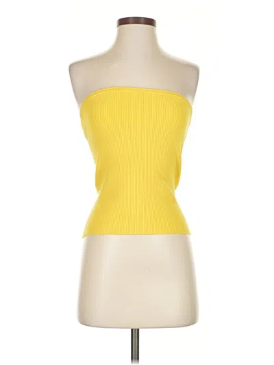 Pre-owned Maeve By Anthropologie Tube Top Yellow Strapless Neckline Tops