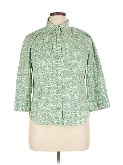 Pre-owned G.h. Bass & Co. 3/4 Sleeve Button Down Shirt In Green