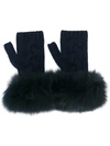 YVES SALOMON fur-trimmed fingerless gloves,SPECIALISTCLEANING