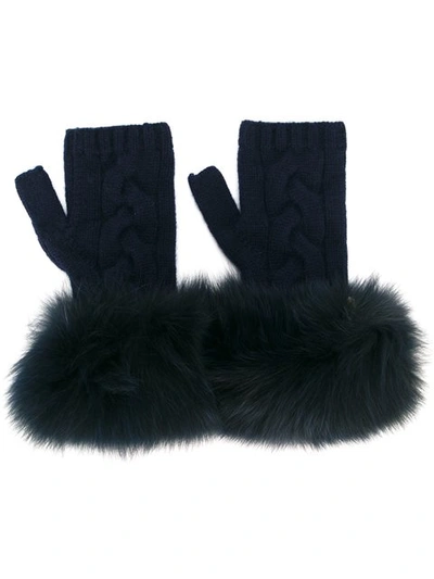 Yves Salomon Fur-trimmed Fingerless Gloves