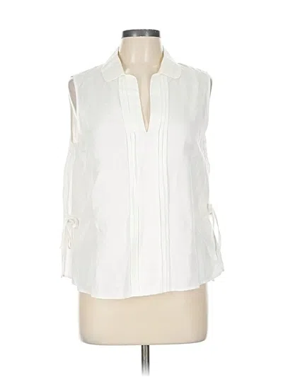 Pre-owned Brooks Brothers Sleeveless Button Down Shirt In White