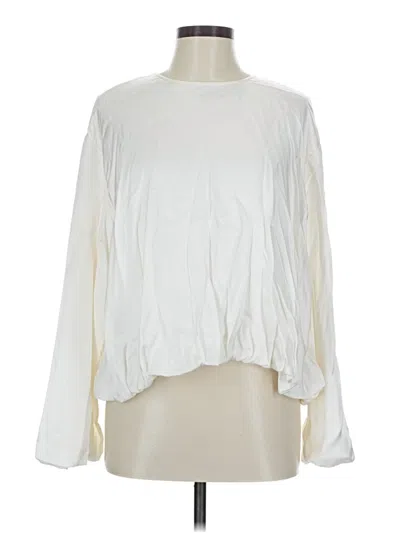 Pre-owned Madewell Long Sleeve Blouse In White