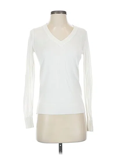 Pre-owned Banana Republic Factory Store Long Sleeve T-shirt In White