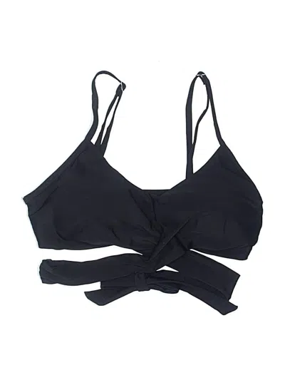 Pre-owned Unbranded Swimsuit Top Black Solid Pattern Swimwear