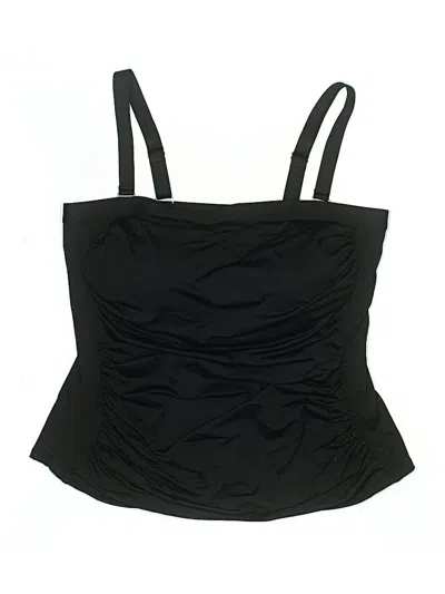 Pre-owned Lands' End Swimsuit Top Black Swimwear