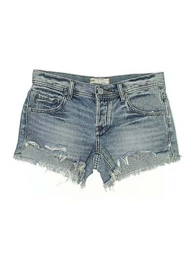 Pre-owned Free People Denim Shorts In Blue