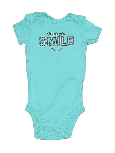 Pre-owned Just One You Made By Carter's Babies' Short Sleeve Onesie In Blue