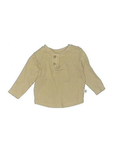 Pre-owned Honest Baby Clothing Babies' Long Sleeve Henley Shirt In Brown