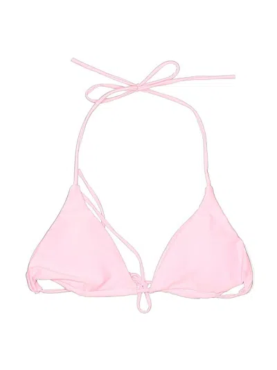 Pre-owned Unbranded Swimsuit Top Pink Solid Pattern Swimwear