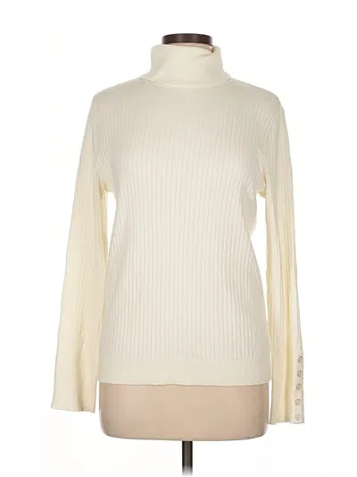 Pre-owned Talbots Turtleneck Sweater In White