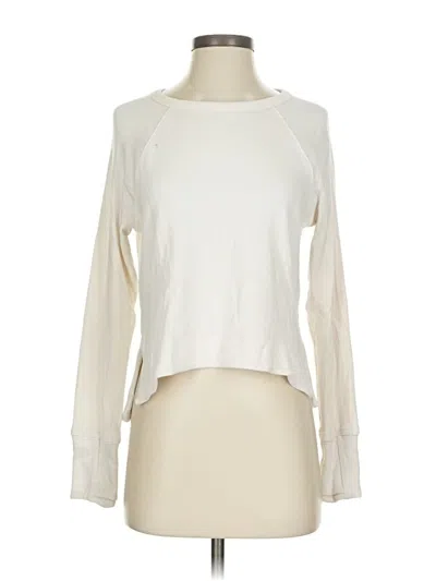 Pre-owned Athleta Cardigan Sweater In White