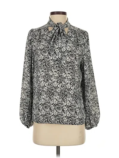 Pre-owned Banana Republic Long Sleeve Blouse In Silver