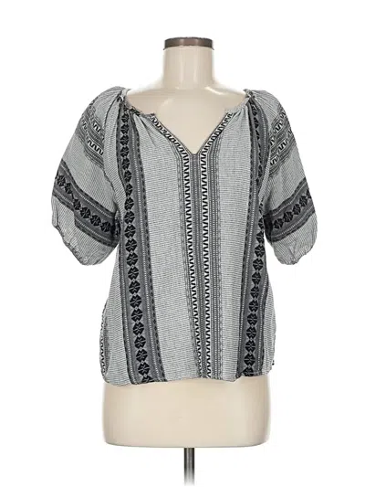 Pre-owned Dylan Short Sleeve Blouse In Gray