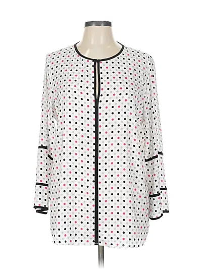 Pre-owned Donna Karan 3/4 Sleeve Blouse In White