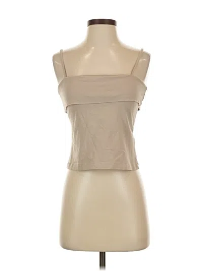 Pre-owned Pilcro Sleeveless Top Tan Strapless Neckline Tops In Brown