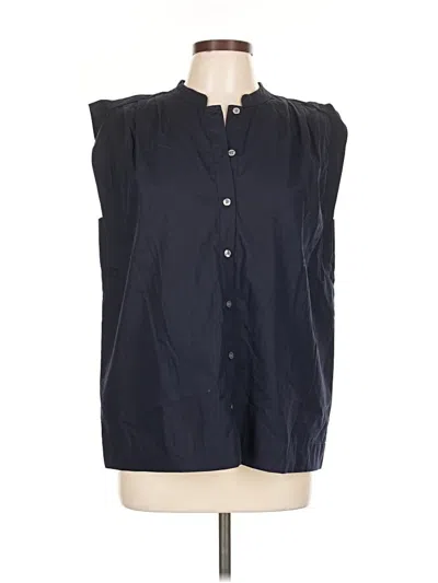 Pre-owned Banana Republic Factory Store Sleeveless Button Down Shirt In Black