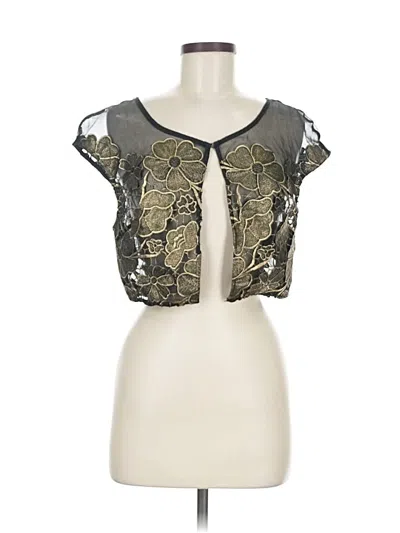 Pre-owned Eva Franco Silk Cardigan Sweater In Silver