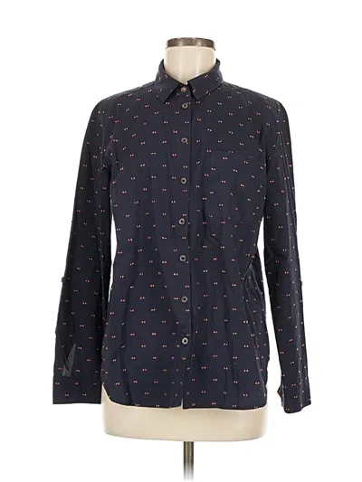 Pre-owned Maeve By Anthropologie Long Sleeve Button Down Shirt In Blue