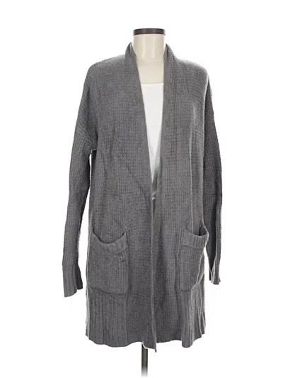 Pre-owned Barefoot Dreams Cozychic Lite Cardigan Sweater In Gray