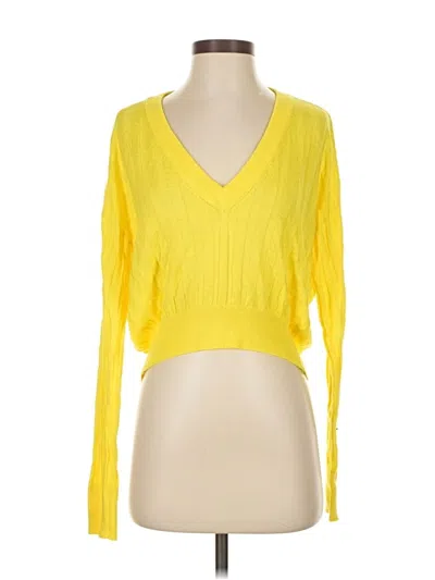 Pre-owned Express X Olivia Culpo Cardigan Sweater In Yellow
