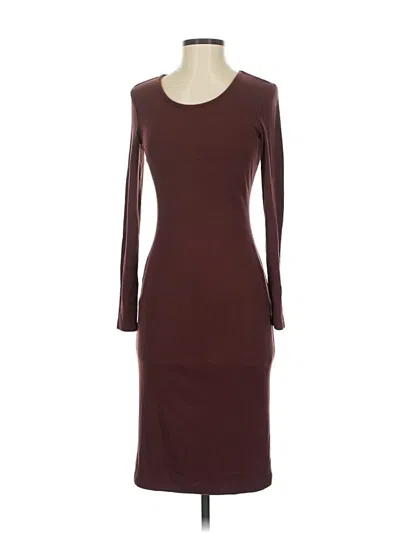 Pre-owned Marine Layer Casual Dress In Burgundy