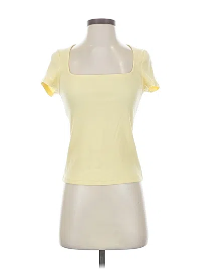 Pre-owned Old Navy Short Sleeve Top Yellow Sweetheart Neckline Tops