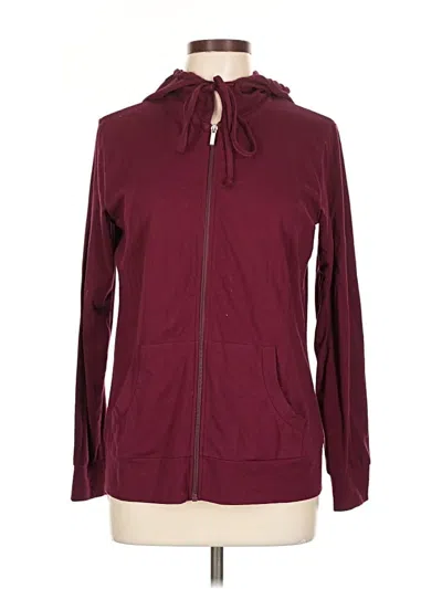 Pre-owned Assorted Brands Zip Up Hoodie In Burgundy