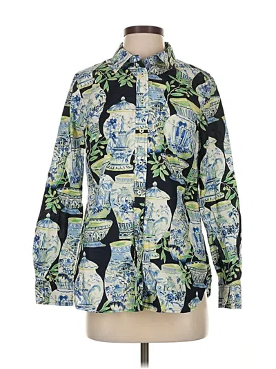 Pre-owned Talbots Long Sleeve Button Down Shirt In Blue