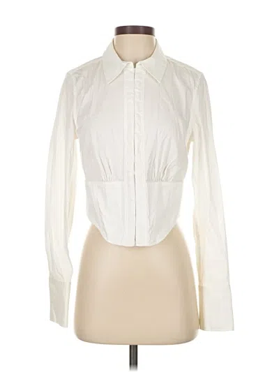 Pre-owned Banana Republic Long Sleeve Blouse In White
