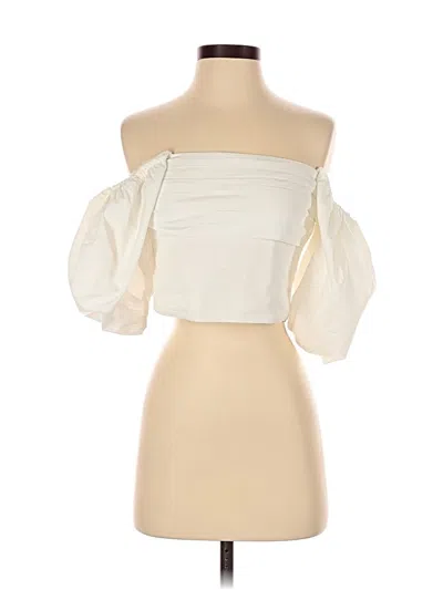 Pre-owned Abercrombie & Fitch 3/4 Sleeve Blouse In White