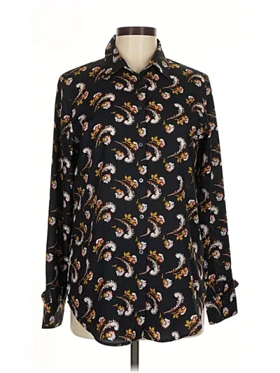 Pre-owned Banana Republic Long Sleeve Blouse In Black