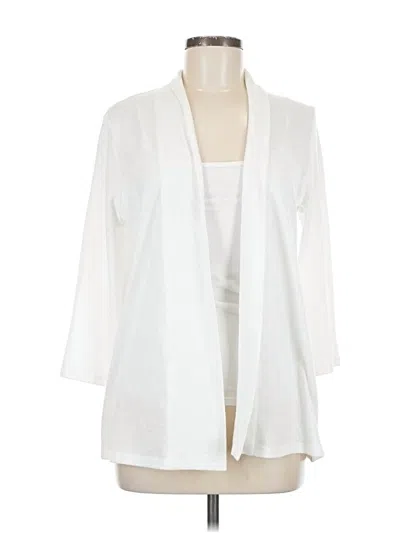 Pre-owned Talbots Cardigan Sweater In White