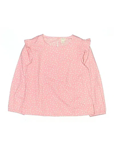 Pre-owned Crewcuts Kids' Long Sleeve Blouse In Pink