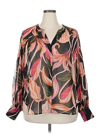 Pre-owned Chico's 3/4 Sleeve Blouse In Pink