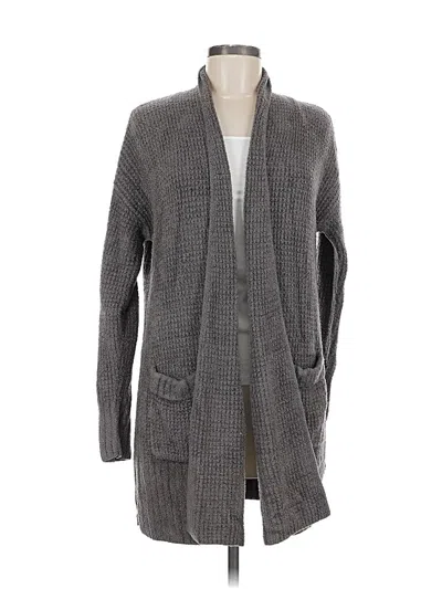 Pre-owned Barefoot Dreams Cozychic Lite Cardigan Sweater In Gray