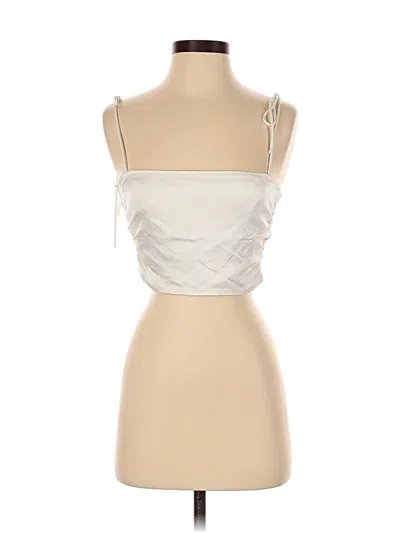 Pre-owned Zara Tank Top Ivory Strapless Neckline Tops In White