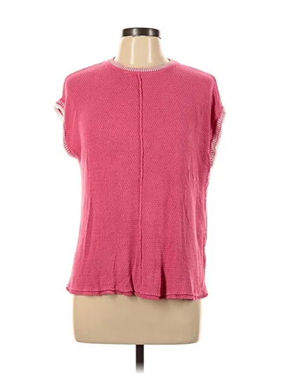 Pre-owned Unbranded Short Sleeve Top Pink Crew Neck Tops