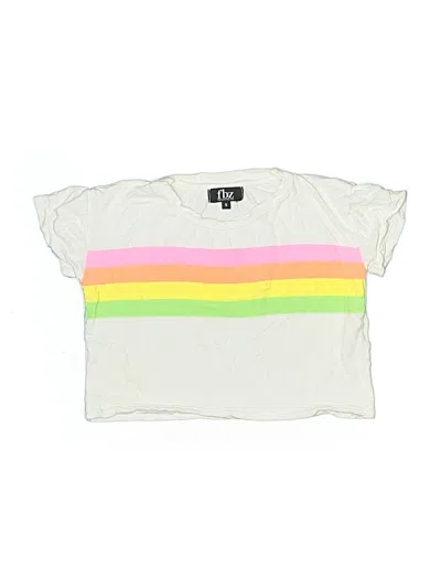 Pre-owned Fbz Kids' Short Sleeve Top Ivory Crew Neck Tops In White