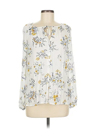 Pre-owned Lucky Brand Long Sleeve Blouse In White