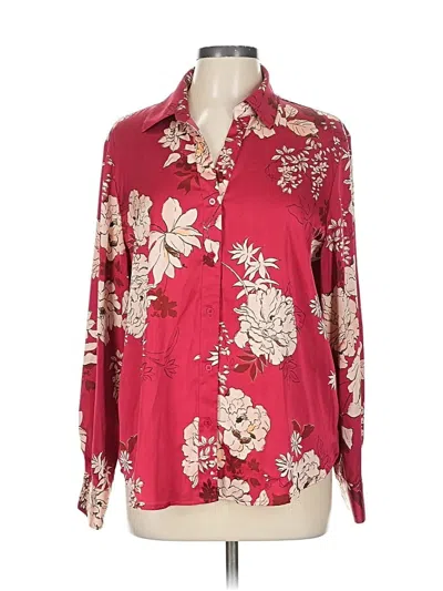 Pre-owned Maison D' Amelie Long Sleeve Blouse In Red